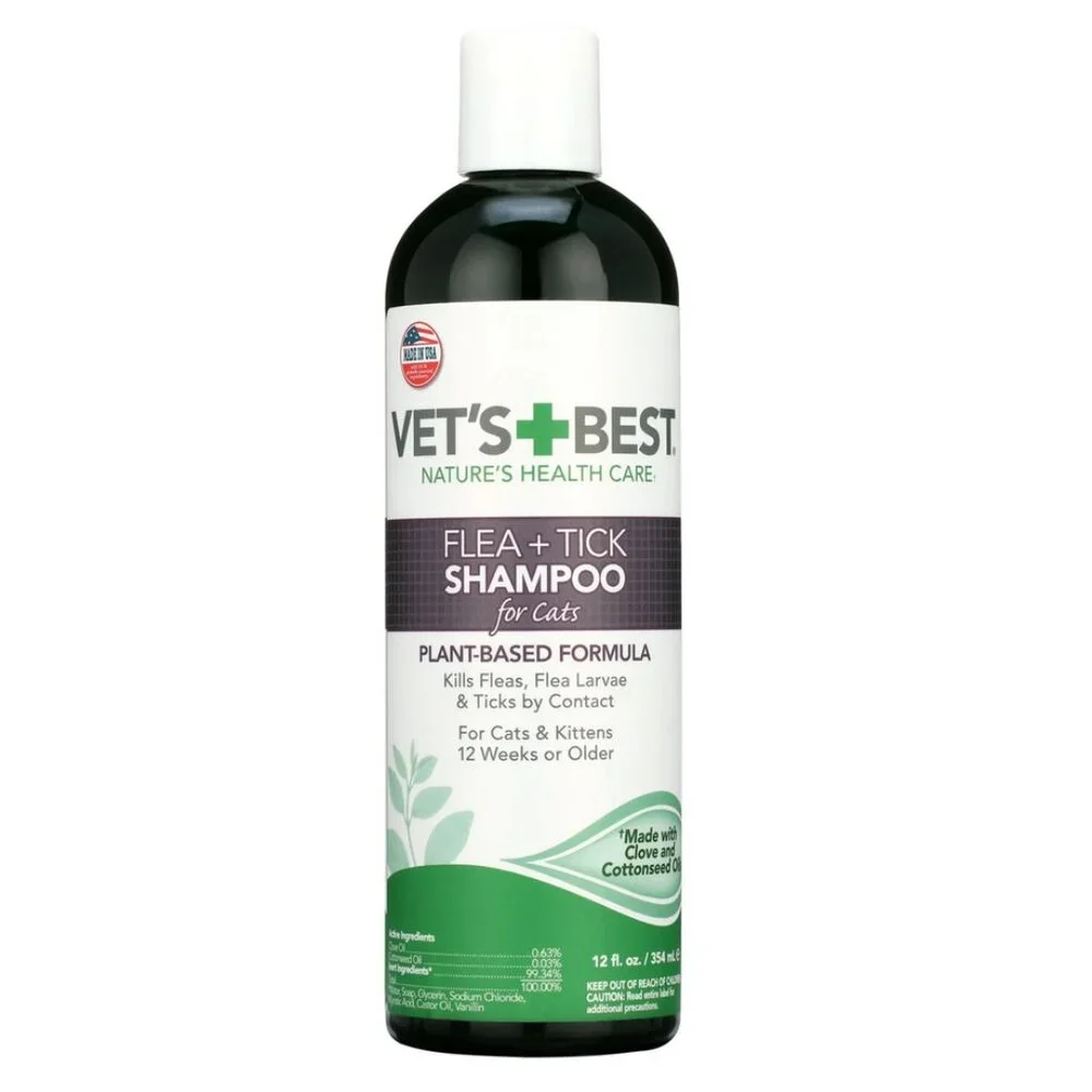 NEW✅Vet's Best Plant Based Formula Flea & Tick Natural Cat Shampoo🐈